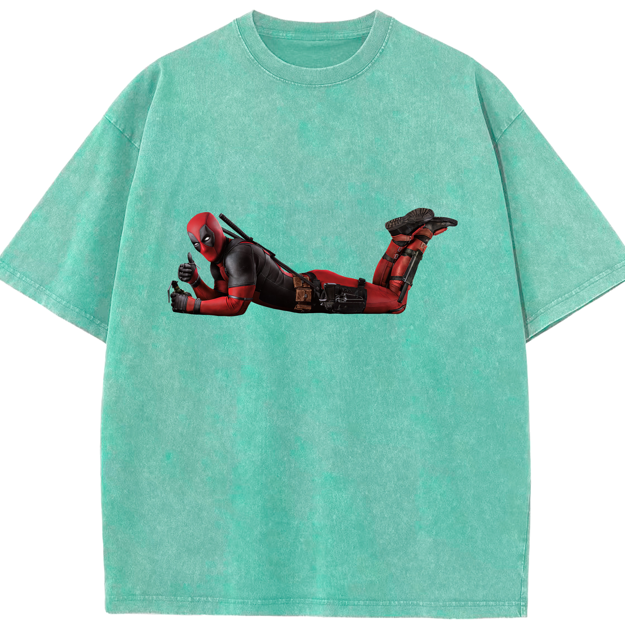 （画像用） Deadpool デッドプール 綿100% ヴィンテージ風 半袖Tシャツ（フロントプリント）